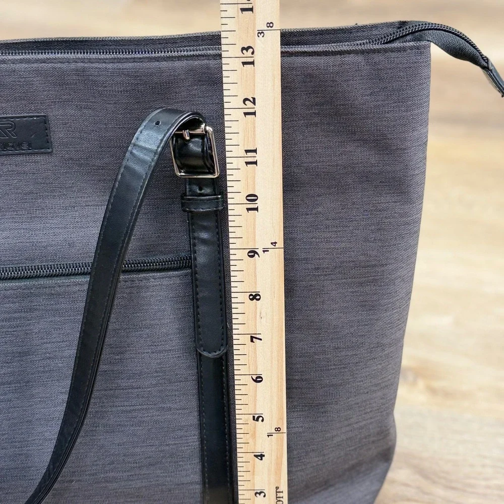 Relavel Laptop Tote Bag Womens Large Gray/Black Corporate Office USB GUC